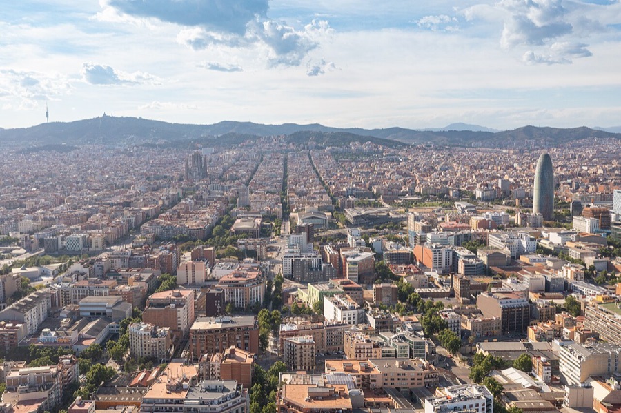 Aerial view of the Sagrada Família, Barcelona