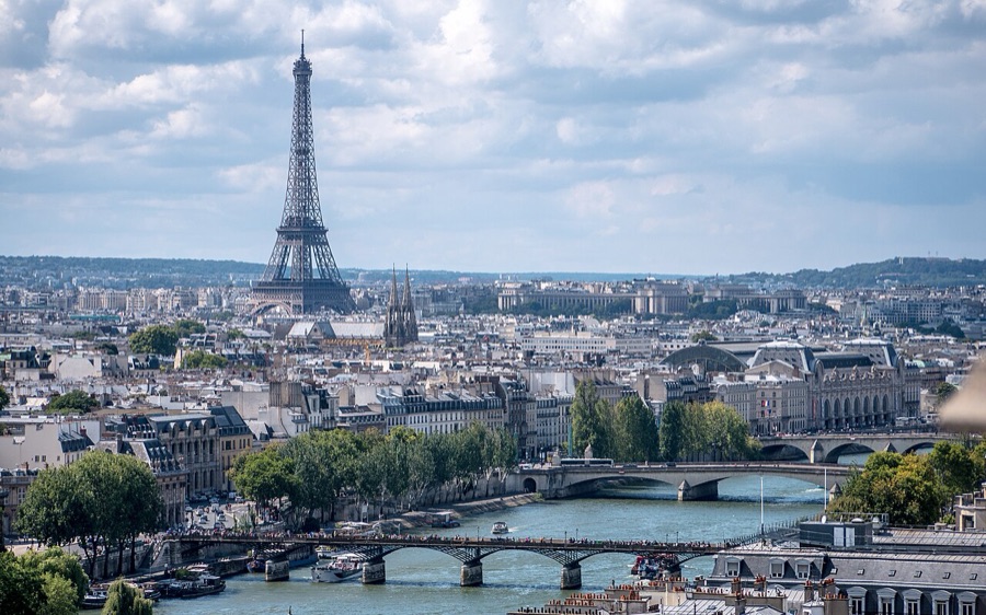 The Eiffel Tower seen from the Saint-Jacques tower, Paris